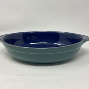 Denby Harlequin (retired) 2.5 Quart Oval Blue Green Casserole Oven Dish